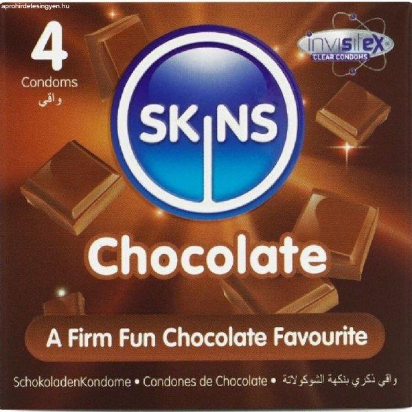 SKINS - Prémium csokoládé ízű óvszer csomag 4 db