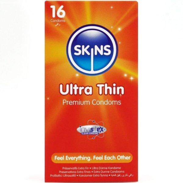 SKINS – ultra vékony prémium óvszerek, 16 db-os csomag