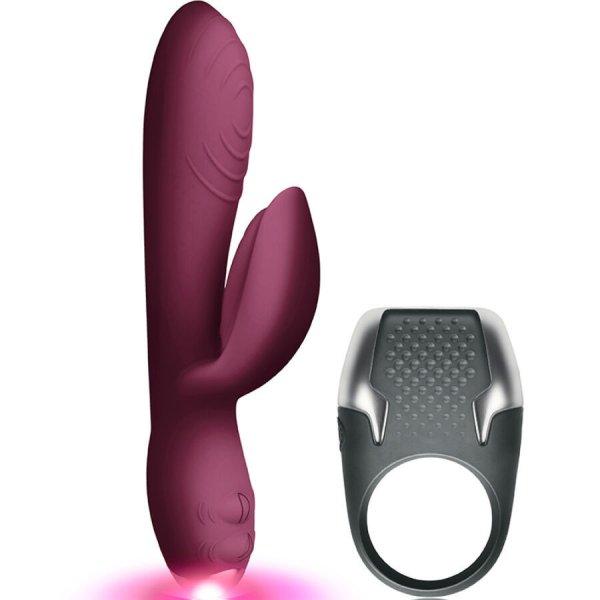 CLIMAXIMUM - L'Amour készlet: nyuszi vibrátor + LED heregyűrű