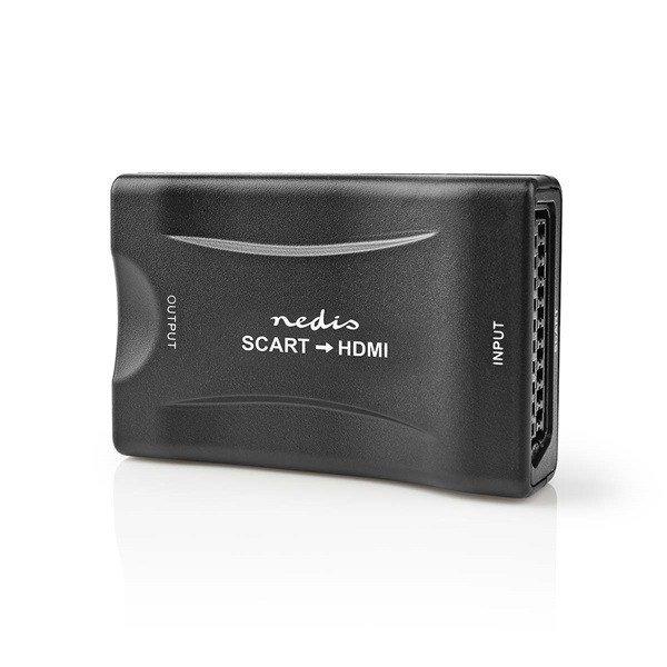 Nedis videó konverter VCON3463BK, SCART bemenet, HDMI kimenet 1080p