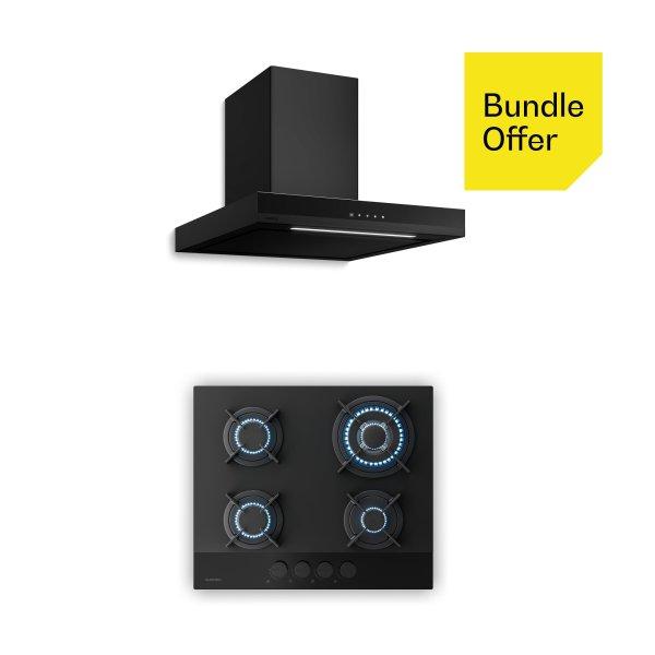Klarstein Velaire gázfőzőlap + Velaire kürtős páraelszívó | Minimalista
és elegáns | 60 cm