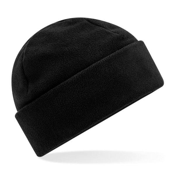 Beechfield Fleece sapka újrahasznosított poliészterből Cuffed - Fekete