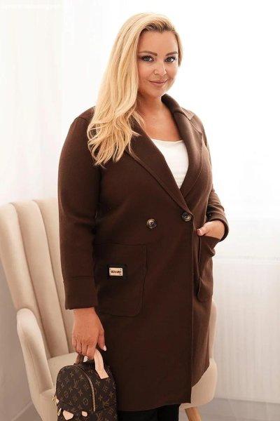 Elegáns oversize kabát nagy zsebekkel, 5274-es modell, barna