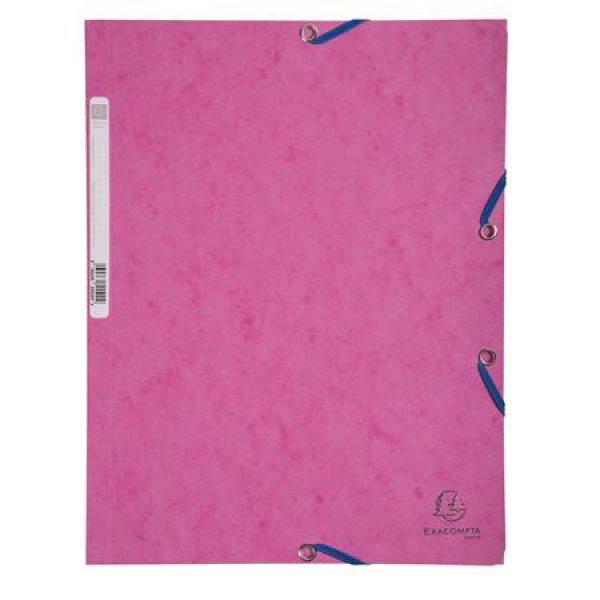 Gumis mappa, prespán, A4, EXACOMPTA, rózsaszín