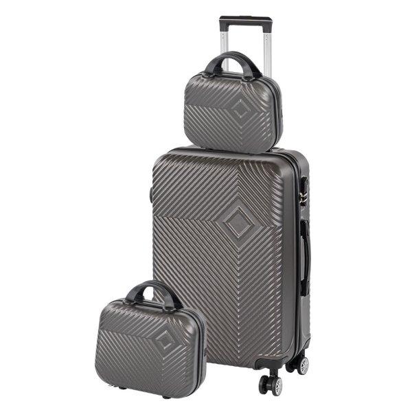TraveLux Pro XIII gurulós bőrönd szett szürke