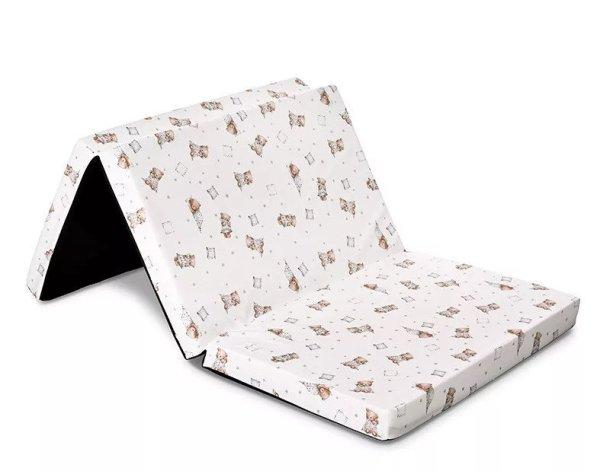 Lorelli összehajtható matrac 60x120x5 - Bear And Pillow Beige 
