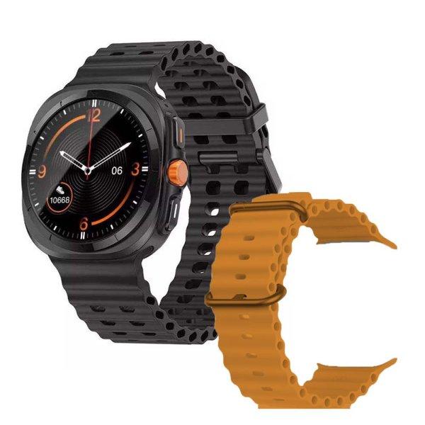 A25 Ultra Okosóra fekete dial - narancssárga,fekete szilikon szíjjal