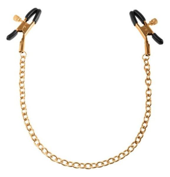 Fetish Fantasy Gold Chain Nipple Clamps zlaté svorky na bradavky s řetízkem