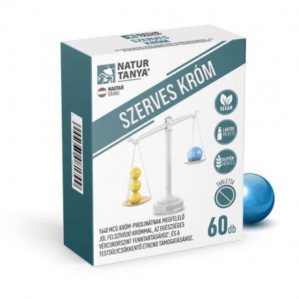 Natur Tanya® SZERVES KRÓM - Jól felszívódó króm, az egészséges
vércukorszint fenntartásához és a testsúlycsökkentő étrend
támogatásához