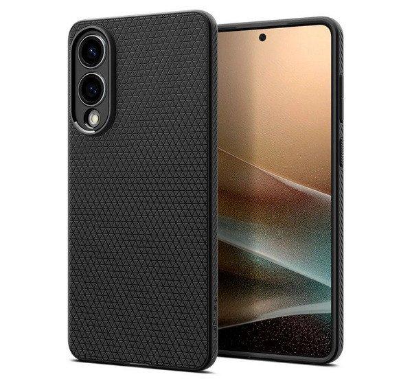 SPIGEN LIQUID AIR szilikon telefonvédő (ütésállóság, légpárnás sarok,
rombusz) FEKETE Samsung Galaxy S25 Edge (SM-S937)