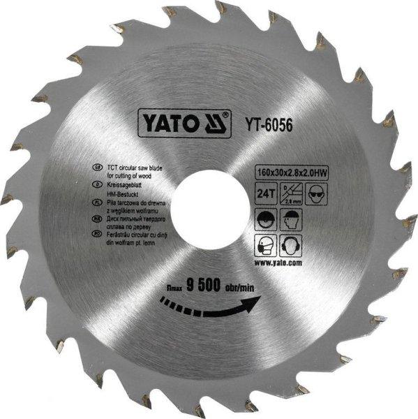 YT-6056 Körfűrésztárcsa (fa) 160x30x2,8mm T24