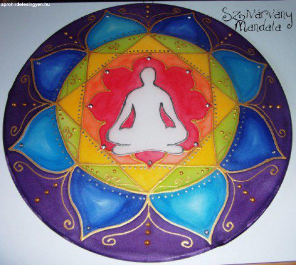 Csakra meditáció mandala - selyem mandala