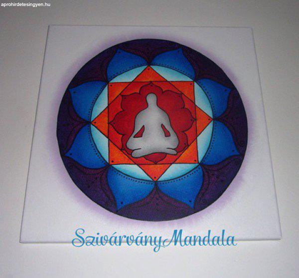 Csakra meditáció mandala - Vászonra festve