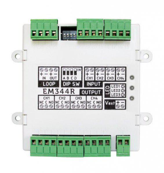 Inim IMT-EM344R 4 bemenettel és 4 relé kimenettel rendelkező Inim modul