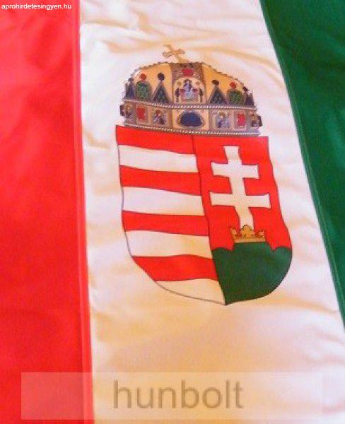 Függőleges nemzeti színű címeres zászló, lobogó (100X200 cm)