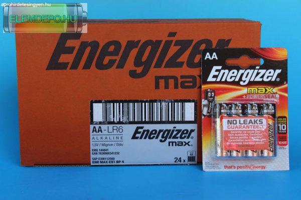 Energizer Max AA LR6 B4 NEW ( plastic free ) (1 db ceruza elem )