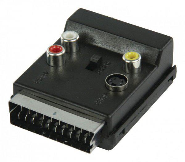 SCART-Adapter Kapcsolható SCART Dugó - SCART Aljzat + S-Vide