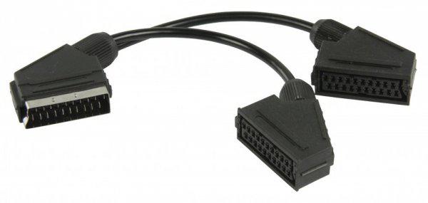 SCART Kábel SCART Dugó - 2x RCA Aljzat 0.20 m Fekete