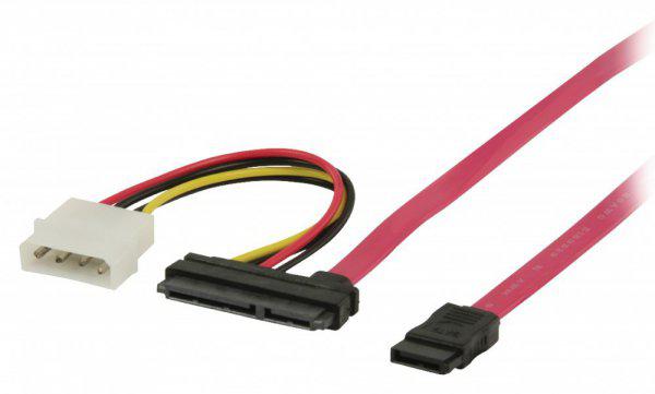 Belső Tápkábel SATA 7 Pólusú Dugasz + Molex Dugasz - SATA 22