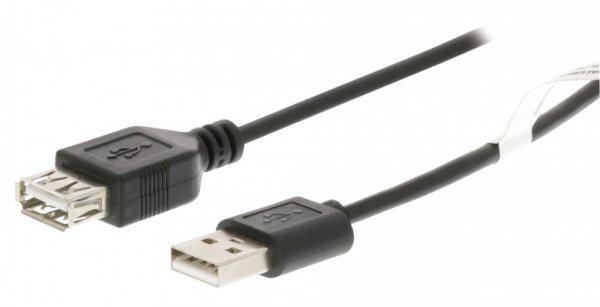 USB 2.0 Hosszabbító Kábel A Dugasz - A Aljzat 3.00 m Fekete