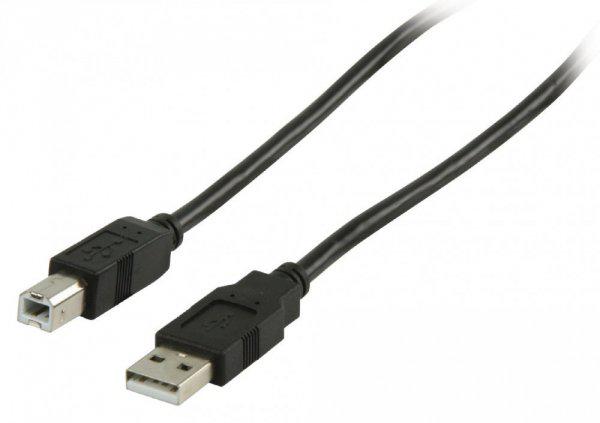 USB 2.0 Kábel A Dugasz - B Dugasz Kerek 5.00 m Fekete