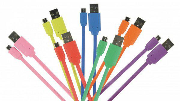 USB 2.0 Kábel A Dugasz - Micro B Dugasz Lapos 1.00 m Rózsasz