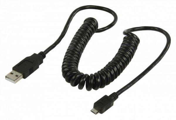 USB 2.0 Kábel A Dugasz - Micro B Dugasz Tekercselt 2.00 m Fe