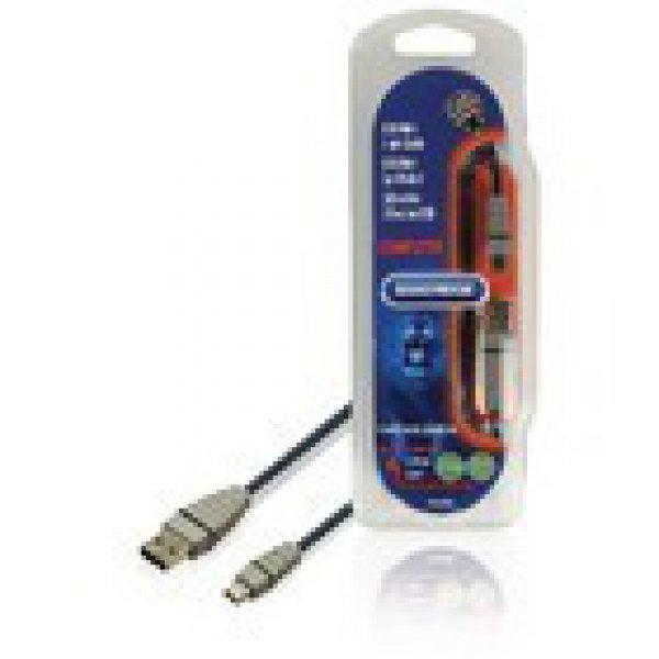 USB 2.0 Kábel A Dugasz - Mini B Dugasz Kerek 2.00 m Kék