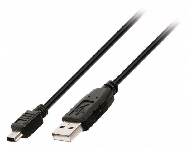 USB 2.0 Kábel A Dugasz - Mini B Dugasz Kerek 3.00 m Fekete