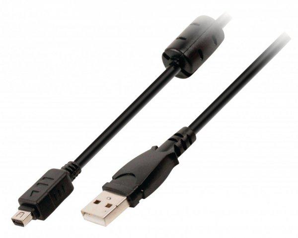 USB 2.0 Kábel A Dugasz - Olympus 12 Pólusú Dugasz 2.00 m Fek