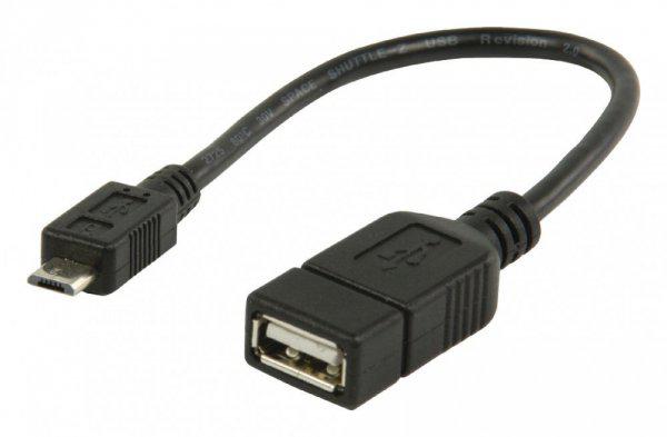 USB 2.0 Kábel Micro B Dugasz - A Aljzat 0.20 m Fekete