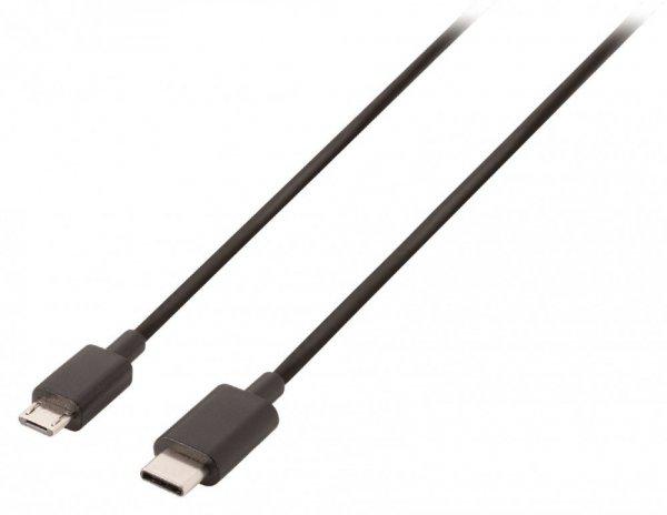USB 2.0 Kábel USB-C Dugó - Micro B Dugasz 1.00 m Fekete