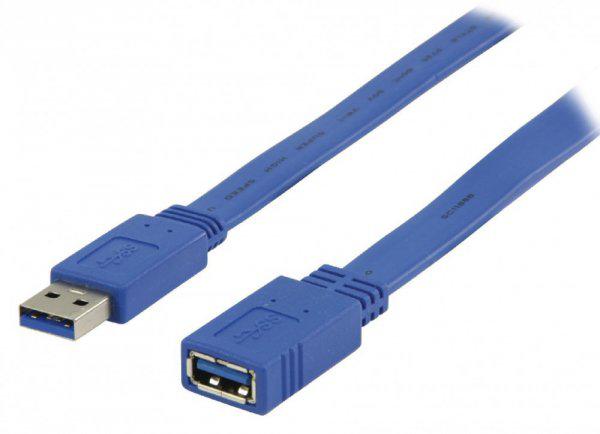 USB 3.0 Hosszabbító Kábel A Dugasz - A Aljzat Lapos 2.00 m K