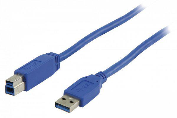 USB 3.0 Kábel A Dugasz - B Dugasz Kerek 5.00 m Kék