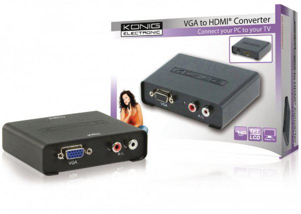 HDMI Átalakító VGA Alj + 2x RCA Alj - HDMI Kimenet