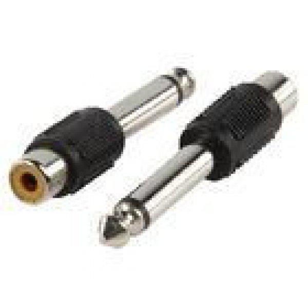 Mono-Audio Adapter 6.35 mm-es Dugó - RCA Aljzat Fekete