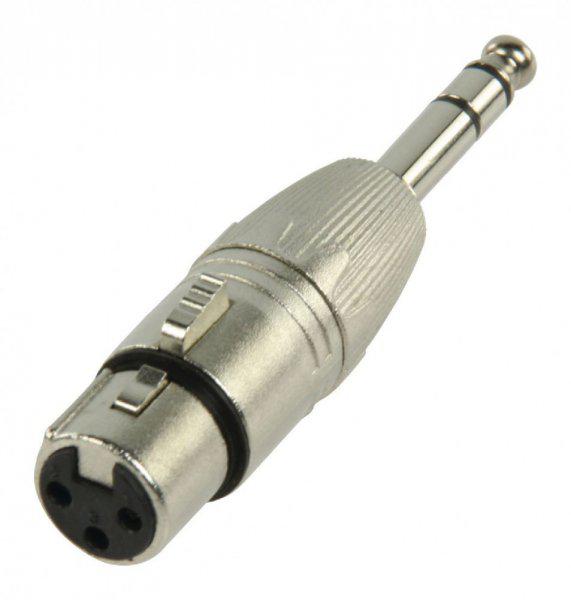 XLR-Adapter 6.35 mm-es Dugó - XLR 3-Pólusú Aljzat Ezüst