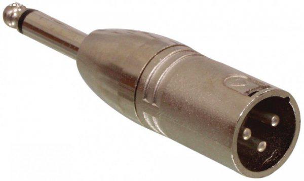 XLR-Adapter XLR 3-Pólusú Dugó - 6.35 mm-es Dugó Ezüst