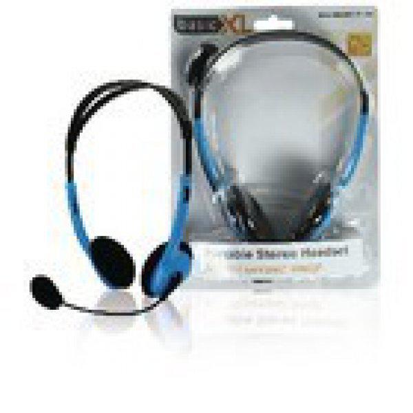 Headset Fülre Illeszkedő 2x 3.5 mm Beépített Mikrofon Kék