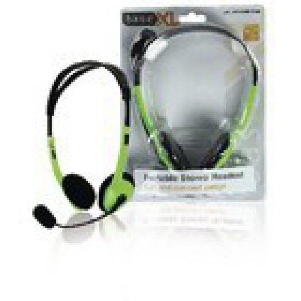 Headset Fülre Illeszkedő 2x 3.5 mm Beépített Mikrofon Zöld
