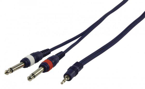Sztereó Audio Kábel 2 db 6.35 mm-es Dugasz - 3.5 mm-es Dugas