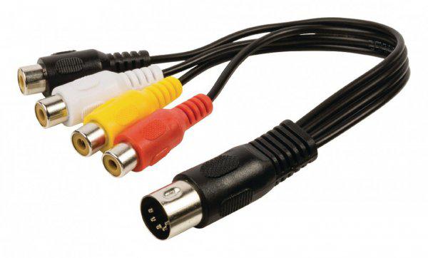 Sztereó Audio Kábel DIN 5-Pólusú Dugó - 4x RCA 4 Aljzat 0.20