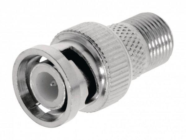 Antennaadapter BNC Dugó - F Aljzat Ezüst