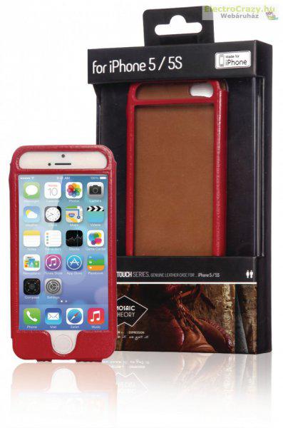 Bőr telefontok iPhone 5s/5 készülékhez, piros