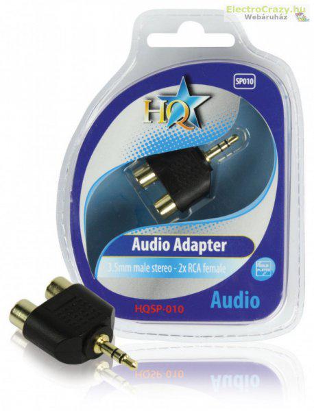 Stereo Audio Adapter 3.5 mm Male - 2x RCA Female Black