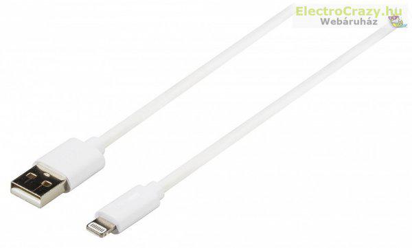 Szinkron és Töltő Kábel Apple Lightning - A Dugasz 1.00 m Fe