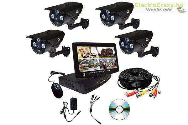 10,1" 4CH QUAD H.264 LAN DVR + 10,1? MONITOR SZETT