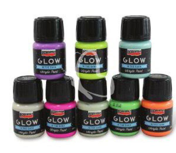 Pentart GLOW sötétben világító akrilfesték 30 ml - Kékesfehér