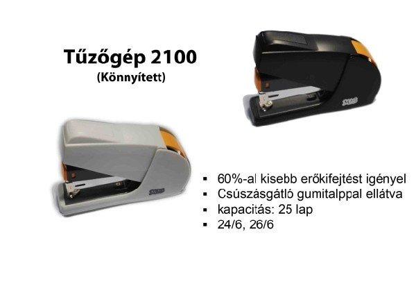 MOS 2100 tűzőgép 24/6 szürke KÖNNYÍTETT TŰZÉS (25 lapos)